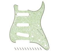 Banworks 4-Ply Electric Guitar Pickguard 11-Hole American ST SSS Pickguard | Placa de rasguño para Fender Modern Standard Stratocaster Strat ST US/México, JT/HB-01 Perla Verde Vintage