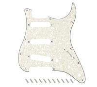 Banworks 4-Ply Electric Guitar Pickguard 11-Hole American ST SSS Pickguard | Placa de rasguño para Fender Modern Style Standard Stratocaster Strat ST US/México, JT/HB-01 Perla blanca vintage