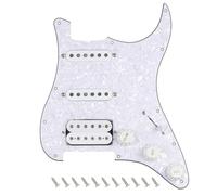 Banworks 4Ply Loaded HSS Strat Pickguard Tonos Vintage Hot F '50s Pickguard Preconectado con Pickups SSH de Bobina de Fibra Alnico 5 para Fender Stratocaster Strat ST Guitarras JT/HBZC-03 Perla Blanca