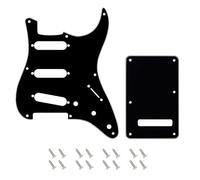 Banworks 8-Hole 50s 57 Vintage ST SSS Pickguard with 6-Hole Backplate | Juego placa rasguño y tapa cavidad trémolo 3 capas para Fender Stratocaster Strat ST JT/HB-17 Negro