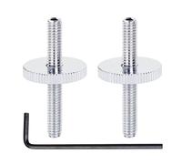 Banworks ABR-1 Tune-o-matic - Postes de puente y ruedas dentadas de 4 mm, rosca de 30 mm de altura para guitarras Epiphone Les Paul SG ES, 2 unidades, cromadas