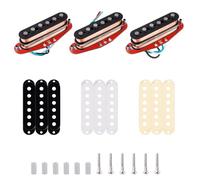 Banworks Alnico - Juego de 5 pastillas SSS escalonadas de 51,27 mm/51,27 mm/51,27 mm, silenciosas, modernas, Super Strat, bobina de fibra N/M/B, pastillas para Fender Super Stratocaster Strat ST, 3