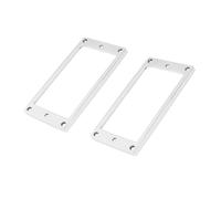 Banworks Anillos de pastilla humbucker de metal Marco de pastilla Fondo plano Mástil inclinado y cubierta de anillo de montaje de pastilla de puente para LP Paquete de 2 JT/SYQG-02 Cromado