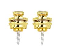 Banworks Botones de bloqueo de correa de liberación rápida, cierres de correa de seguridad de cabeza plana para guitarras acústicas y eléctricas, paquete de 2 JT/DSBDK-02 dorado