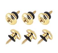 Banworks Botones de correa de guitarra con arandelas de fieltro y tornillos de montaje para guitarras eléctricas y bajos Gibson Fender Epiphone Squier, paquete de 6 unidades JT/BDK-04 dorado