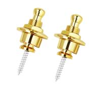 Banworks Botones de seguridad para correas de bloqueo de liberación rápida, paquete de 2, para guitarras acústicas y eléctricas, bajo, dorado JT/DSBDK-01