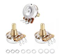 Banworks Brass A250K+B250K Imperial - Potenciómetros de eje sólido de tamaño completo 1A2B de eje corto (15,9 mm de longitud) y potenciómetros cónicos lineales para Gibson Les Paul/SG Fender Strat