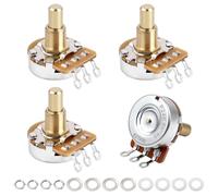 Banworks Brass A250K Imperial - Potenciómetro de guitarra eléctrica con rosca de 3/8 pulgadas de tamaño completo, eje largo (19 mm de longitud), para Gibson Les Paul LP/SG Fender Strat/Tele PRS, 4