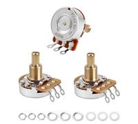 Banworks Brass A500K+B500K Imperial - Potenciómetro de rosca de 3/8 pulgadas, 24 ranuras de eje largo dividido (19 mm de longitud) 1A2B Audio y potenciómetro cónico lineal para Gibson Les Paul/SG