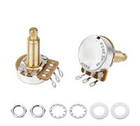 Banworks Brass A500K M9 Thread - Potenciómetros de guitarra de tamaño completo métrico de 18 ranuras divididas (28 mm de longitud) para Squier Strat/Tele Epiphone Les Paul LP/SG, paquete de 2 JT/XNQ
