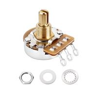 Banworks Brass B500K Imperial - Potenciómetros de guitarra de tamaño completo con rosca de 3/8 pulgadas, eje corto dividido de 24 ranuras (15,5 mm de longitud), potenciómetros cónicos lineales para