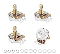 Banworks Brass B500K M8 - Potenciómetros de guitarra de tamaño completo con rosca métrica de 18 ranuras divididas (15 mm de longitud) para Epiphone Les Paul LP/SG Squier Strat/Tele, paquete de 4 JT