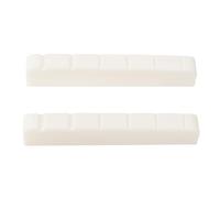 Banworks Cejuelas para guitarra de 6 cuerdas con base plana de hueso de ganado, cejuelas pre-ranuradas, pieza de repuesto para guitarras Les Paul LP SG, paquete de 2 JT/XZ-01 43 x 6 x 8,5/7,8 mm