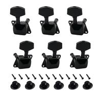 Banworks Clavijas de afinación de guitarra 3L3R, clavijas de afinación de guitarra semicerradas, máquina con etiqueta de fijación de 45 grados para Les Paul LP SG, paquete de 6 JT/JXQ-13, color negro