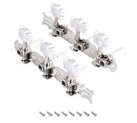Banworks Clavijas de afinación de guitarra clásica 3L3R para guitarras clásicas JT/JXQ-11-L cromadas con botón de perla blanca