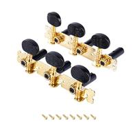 Banworks Clavijas de afinación de guitarra clásica 3L3R para guitarras clásicas JT/JXQ-11-S, color dorado con goma negra