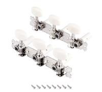 Banworks Clavijas de afinación de guitarra clásica 3L3R para guitarras clásicas JT/JXQ-11-S, cromadas con botón blanco