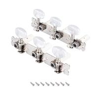 Banworks Clavijas de afinación de guitarra clásica 3L3R para guitarras clásicas JT/JXQ-11-S cromadas con botón redondo de perlas blancas