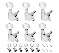 Banworks Clavijas de afinación de guitarra, clavijas de afinación de guitarra selladas, máquina con etiqueta de fijación de 45 grados para Strat ST Tele, paquete de 6 JT/JXQ-01 cromado