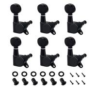 Banworks Clavijas de afinación de guitarra de clavijas de afinación de guitarra selladas, máquina con etiqueta de fijación de 45 grados para Strat ST Tele, paquete de 6 JT/JXQ-01, color negro