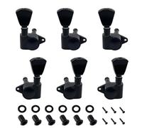 Banworks Clavijas de afinación para guitarra 3L3R, 15:1, clavijas de afinación para cuerdas de guitarra, con fijación de 90 grados, paquete de 6, JT/JXQ-05, color negro con botón de tulipán