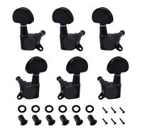 Banworks Clavijas de afinación para guitarra 3L3R, clavijas de afinación de cuerdas de guitarra con etiquetas de fijación de 45 grados para Les Paul LP SG de los años 60, paquete de 6 negro JT/JXQ-04