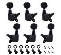 Banworks Clavijas de afinación para guitarra 3L3R, clavijas de afinación para guitarra, con etiqueta de fijación de 45 grados para Les Paul LP SG, paquete de 6 JT/JXQ-04, color negro