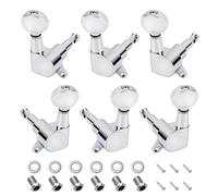 Banworks Clavijas de afinación para guitarra 3L3R, clavijas de afinación para guitarra, con etiqueta de fijación de 45 grados para Les Paul LP SG, paquete de 6 JT/JXQ-04, cromadas con botón de riñón