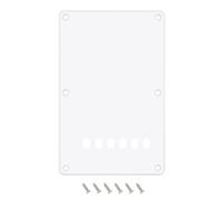 Banworks Cubierta cavidad trémolo ST borde biselado 6 agujeros 1 capa | Placa trasera cubierta trasera placa de rayones para Squier Stratocaster Strat ST, JT/HGB-04, fabricada en China, blanca