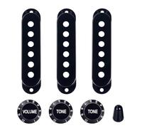 Banworks Cubiertas de pastilla SSS de 48 mm/50 mm/52 mm, 18 ranuras 2T1V, perillas de control de guitarra de 3 vías y 5 vías, juego de puntas de interruptor de palanca para guitarras eléctricas Squier