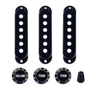 Banworks Cubiertas de pastilla SSS de bobina única de 50/50/52 mm, 18 ranuras 2T1V, perillas de control de guitarra de 3 vías y 5 vías, juego de puntas de interruptor de palanca para guitarras