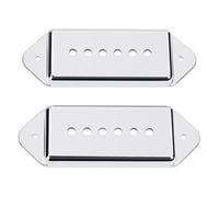 Banworks Cubiertas de plástico P90 para pastillas de guitarra eléctrica cubiertas de pastillas de puente de 52 mm con diseño de orejas de perro para Epiphone Les Paul LP JT/SYQG-06 cromadas