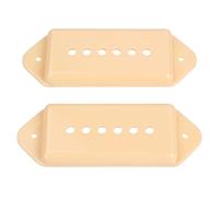 Banworks Cubiertas de plástico P90 para pastillas de guitarra eléctrica cubiertas de pastillas de puente de 52 mm con diseño de orejas de perro para Epiphone Les Paul LP JT/SYQG-06 cromadas
