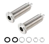 Banworks Gato de salida mono de 3 pines de 6,35 mm (1/10.2 cm) compatible con pastillas activas como EMG Pickups JT/CK-04, paquete de 2 unidades cromadas