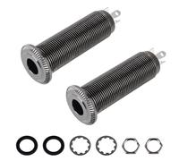 Banworks Gato de salida mono de 3 pines de 6,35 mm (1/10.2 cm) compatible con pastillas activas como EMG Pickups JT/CK-04, paquete de 2 unidades, color negro pistola