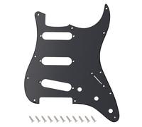 Banworks Golpeador 1 capa Strat SSS con 11 orificios placa protectora para raspaduras para Stratocaster estándar ST JT/HB-01 de estilo moderno estadounidense/mexicano, color negro mate