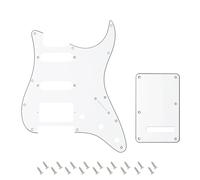 Banworks Golpeador 3Ply Strat HSS golpeador SSH de 11 orificios placa protectora para trémolo con placa posterior juego de cubiertas para trémolo de 6 orificios para Stratocaster estándar ST JT/HB-09