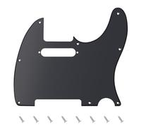 Banworks Golpeador de 1 capa de 8 orificios con placa protectora para raspaduras para guitarras eléctricas modernas de estilo estadounidense y mexicano, Telecaster estándar JT/HB-03, color negro mate