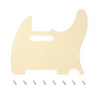 Banworks Golpeador de 1 capa para guitarra eléctrica de 8 orificios con placa protectora para raspaduras para modernas de estilo estadounidense y mexicano Telecaster estándar JT/HB-03 crema