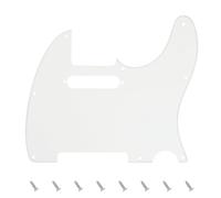 Banworks Golpeador de 1 capa para guitarra eléctrica de 8 orificios con placa protectora para raspaduras paramodernas de estilo estadounidense y mexicano Telecaster estándar JT/HB-03 blanco