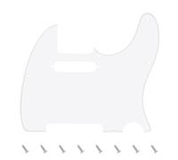 Banworks Golpeador de 1 capa para guitarra eléctrica de 8 orificios con placa protectora para raspaduras paramodernas de estilo estadounidense y mexicano Telecaster estándar JT/HB-03 blanco