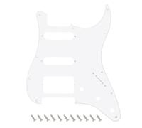 Banworks Golpeador de 1 capa para guitarra eléctrica Strat HSS con 11 orificios y placa de protección SSH para Stratocaster ST JT/HB-02 estándar de estilo moderno estadounidense/mexicano color blanco