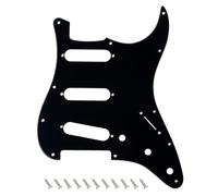 Banworks Golpeador de 1 capa Strat SSS con 11 orificios placa protectora para raspaduras para Stratocaster estándar ST JT/HB-01 de estilo moderno estadounidense/mexicano, color negro brillante