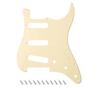 Banworks Golpeador de 1 capa Strat SSS con 11 orificios placa protectora para raspar para Stratocaster estándar ST JT/HB-01 de estilo moderno estadounidense/mexicano, color crema