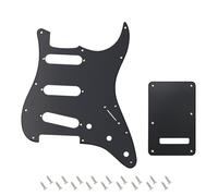 Banworks Golpeador de 1 capa Strat SSS con placa protectora de 11 orificios y placa posterior juego de cubiertas para trémolo de 6 orificios para Stratocaster Standard ST JT/HB-08 USA y México