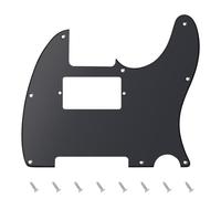 Banworks Golpeador de 1 capa Tele HS/HH de 8 orificios con placa protectora para raspaduras estándar Telecaster JT/HB-04 de estilo moderno estadounidense/mexicano, color negro mate