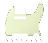 Banworks Golpeador de 3 capas de 8 orificios con placa protectora para raspaduras para guitarras eléctricas de estilo moderno estadounidense/mexicano, Telecaster estándar JT/HB-03, verde vintage