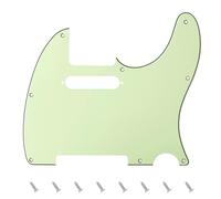 Banworks Golpeador de 3 capas de 8 orificios con placa protectora para raspaduras para guitarras eléctricas modernas de estilo estadounidense y mexicano, Telecaster estándar JT/HB-03, verde menta