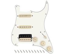 Banworks Golpeador de 3 capas HSS Strat Vintage Hot F '50s Tonos precableado con bobina de fibra Alnico escalonada 5 pastillas SSH para Fender Stratocaster Strat ST JT/HBZC-03 Vintage Hot White