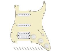 Banworks Golpeador de 3 capas HSS Strat Vintage Hot F '50s Tonos precableado con bobina de fibra Alnico escalonada 5 pastillas SSH para guitarra eléctrica Fender Stratocaster Strat ST JT/HBZC-03 crema